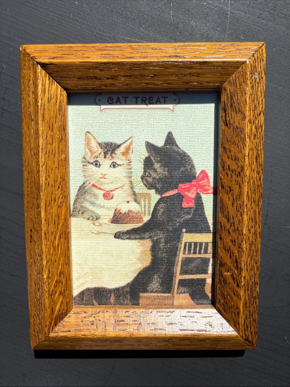 Cat Treat Decorative Framed Art Print